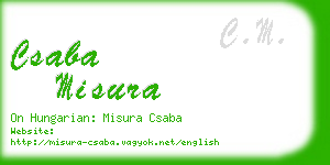 csaba misura business card
